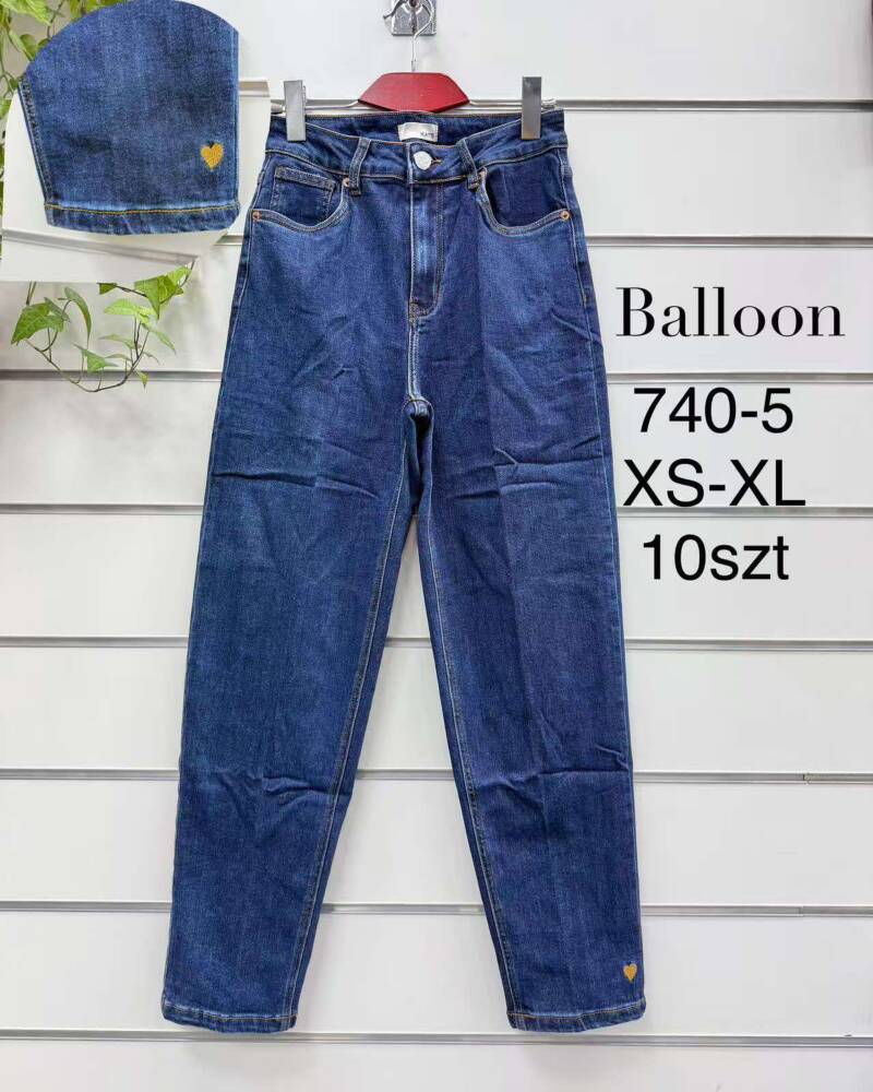 Spodnie damskie jeansy Roz XS-XL, 1 Kolor Paczka 10 szt